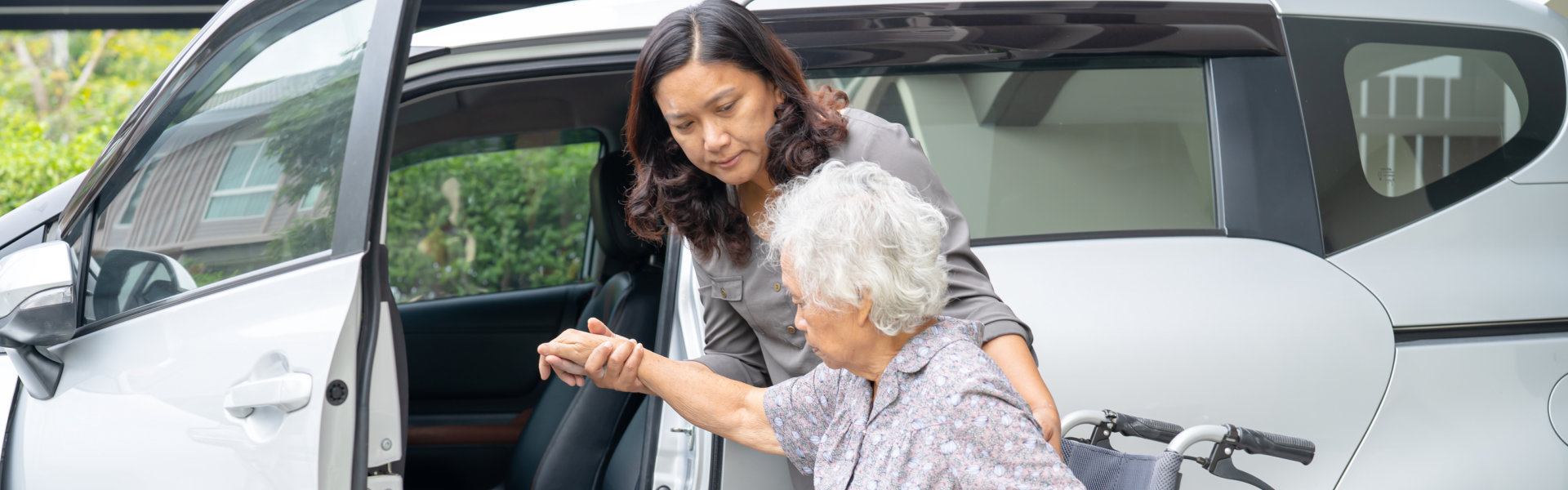 woman assisting elder